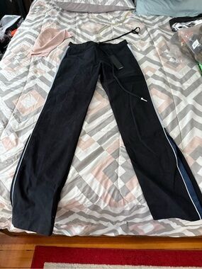 NAHMIAS Black Drawstring Pants with Subtle Shine